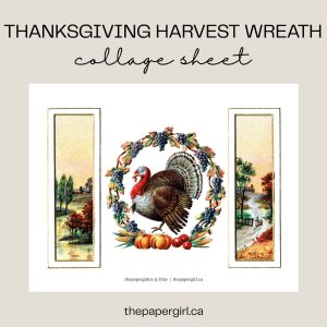 Thanksgiving Harvest Wreath Collage Sheet