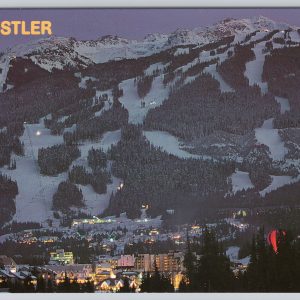 Postcard Blackcomb Mountain and Whistler Village at Dusk British Columbia Canada