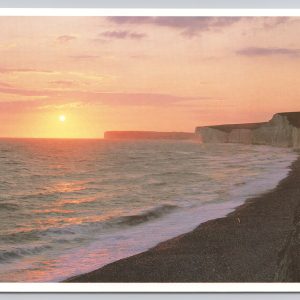 Postcard View of the Seven Sisters at Sunset from Birling Gap England