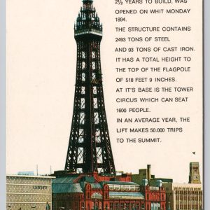 Blackpool Tower Bamforth & Co. Ltd. Postcard