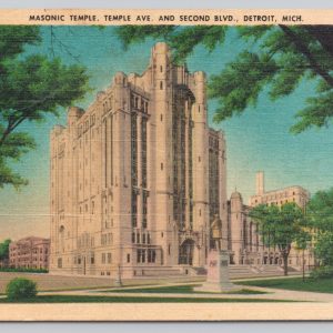 Masonic Temple Temple Ave. and Second Blvd., Detroit, Michigan Postcard