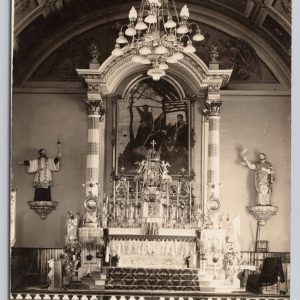 Saint Kateri Tekakwitha Shrine Kahnawake Quebec Altar RPPC 1924-1949 Postcard
