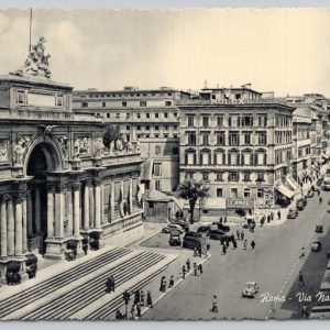 Nazionale Street Rome RPPC Postcard