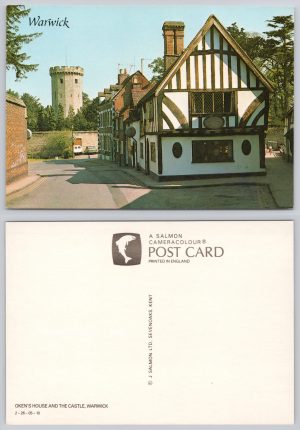 Oken's House and Castle Warwick England Postcard